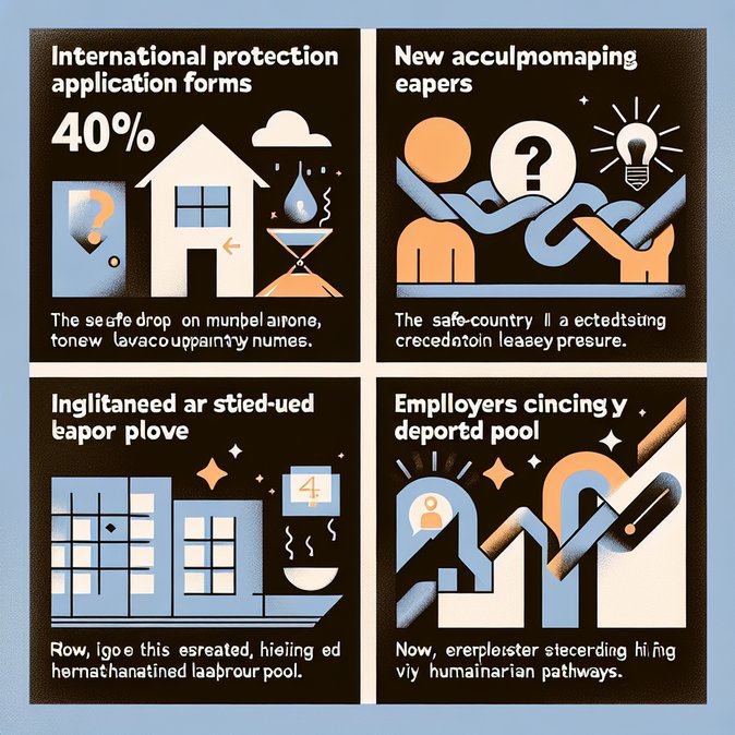 Government says asylum applications to Ireland down 40 percent year-on-year