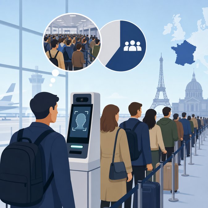 Poll Finds 59 % of UK Travellers Expect Long Queues at French Airports under New EU Entry-Exit System