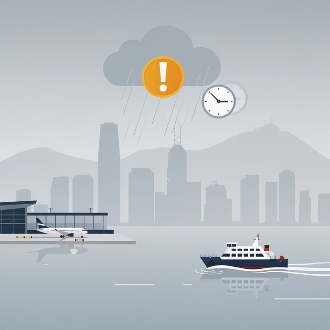 Amber rainstorm warning disrupts flights and commutes in Hong Kong