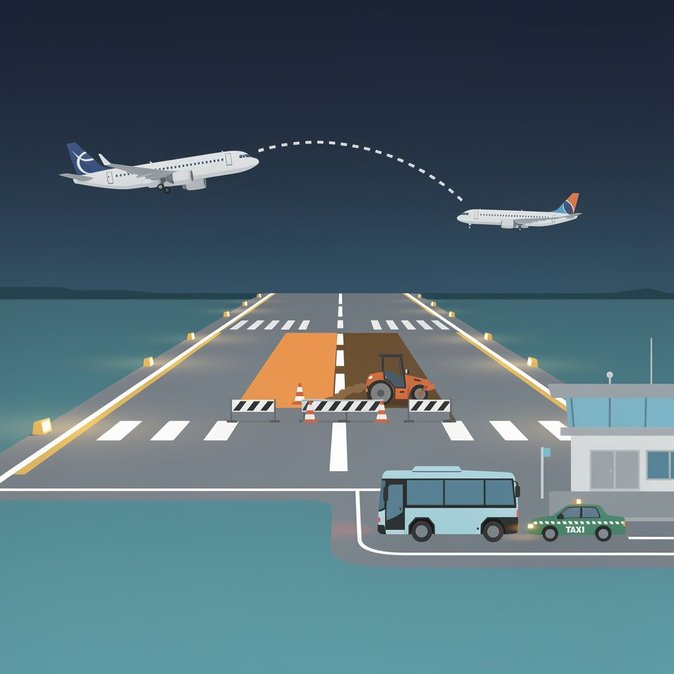 Les travaux nocturnes sur la piste de l’aéroport de Varsovie-Modlin pourraient perturber les vols en fin de soirée.