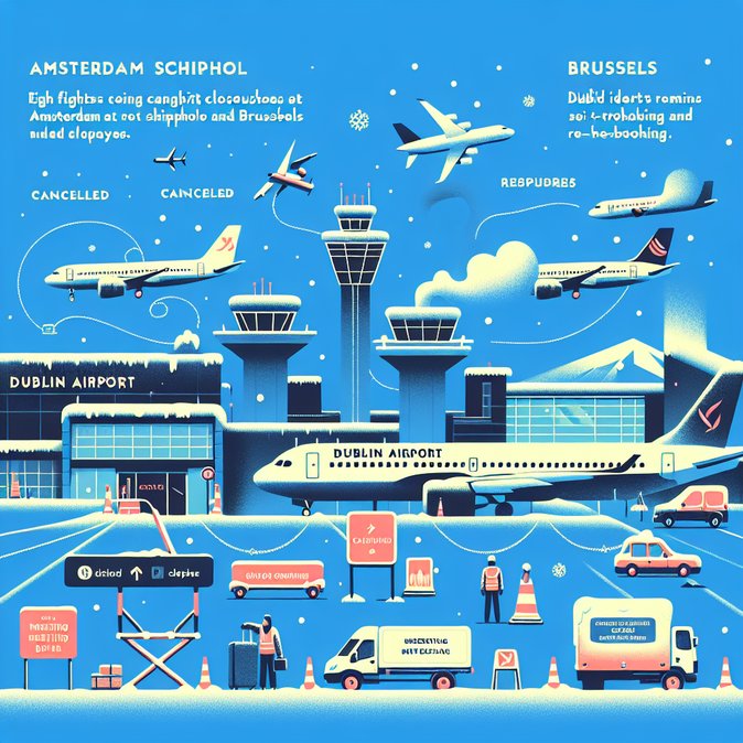 Heavy snow across Europe forces multiple Dublin-Amsterdam and Dublin-Brussels cancellations