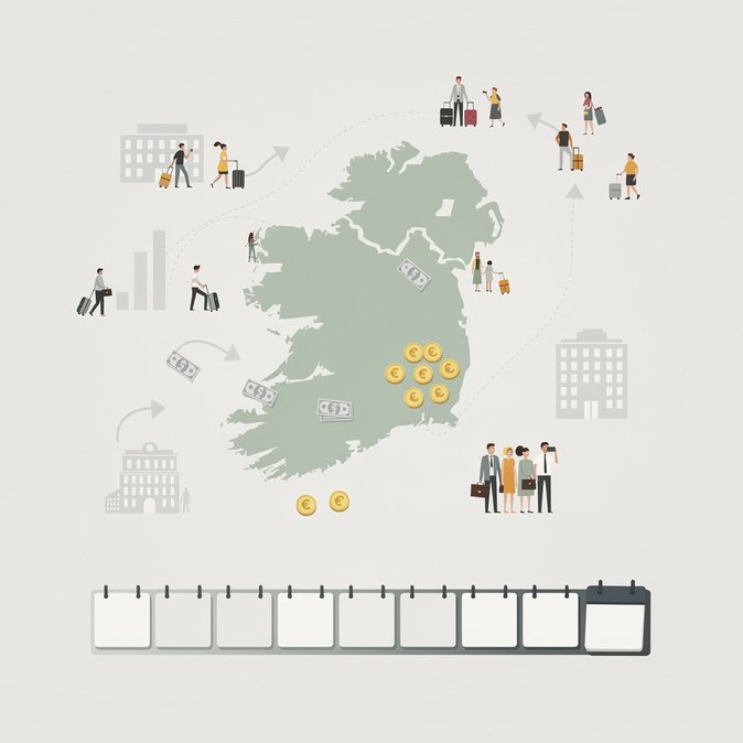 CSO: Foreign Visitors Spent €729 Million in Ireland in August, Business Trips at 8 %