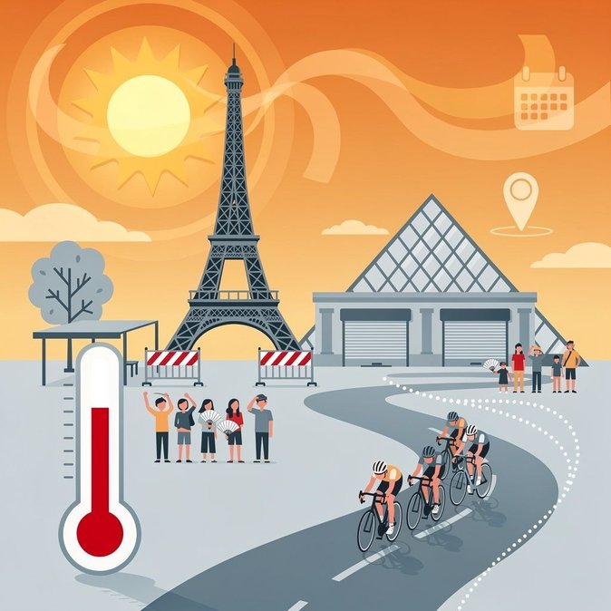 Les monuments parisiens réduisent leurs horaires d'ouverture et une étape du Tour de France est raccourcie face à la canicule qui frappe la France