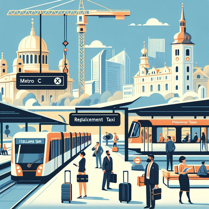 Weekend shutdown of Prague Metro C between Hlavní nádraží and Vltavská disrupts airport and rail connections