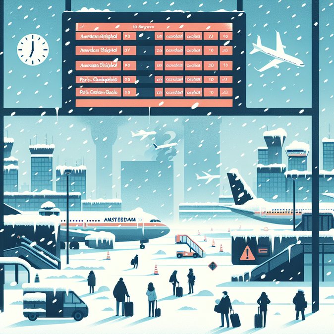 Snowstorm grounds KLM flights, ripples through Air France-KLM network and French travel plans