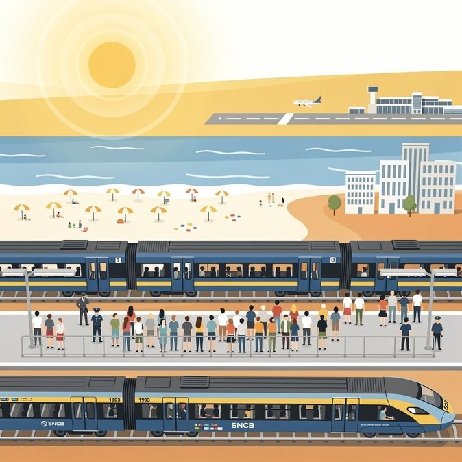 SNCB warns of overcrowding on coastal trains as heatwave drives 11 – 12 July beach exodus