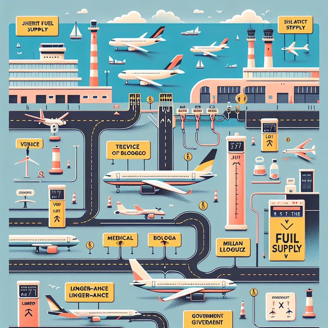 Italia limita las entregas de combustible para aviones en cuatro aeropuertos clave ante la crisis de suministro en Oriente Medio