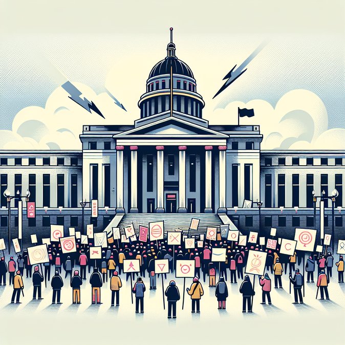 Civil-Society Coalition Rallies Outside Senate to Oppose ‘Darmanin Law’