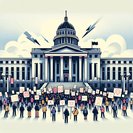 Civil-Society Coalition Rallies Outside Senate to Oppose ‘Darmanin Law’