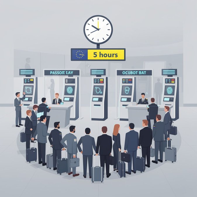 Five-Hour Queues Reported as EES Biometric Border System Faces Growing Pains