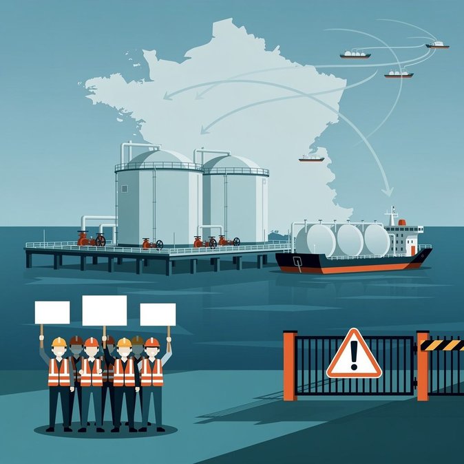 La huelga obliga a la terminal de GNL de Dunkerque a declarar fuerza mayor, desviando el tráfico marítimo a lo largo de la costa francesa