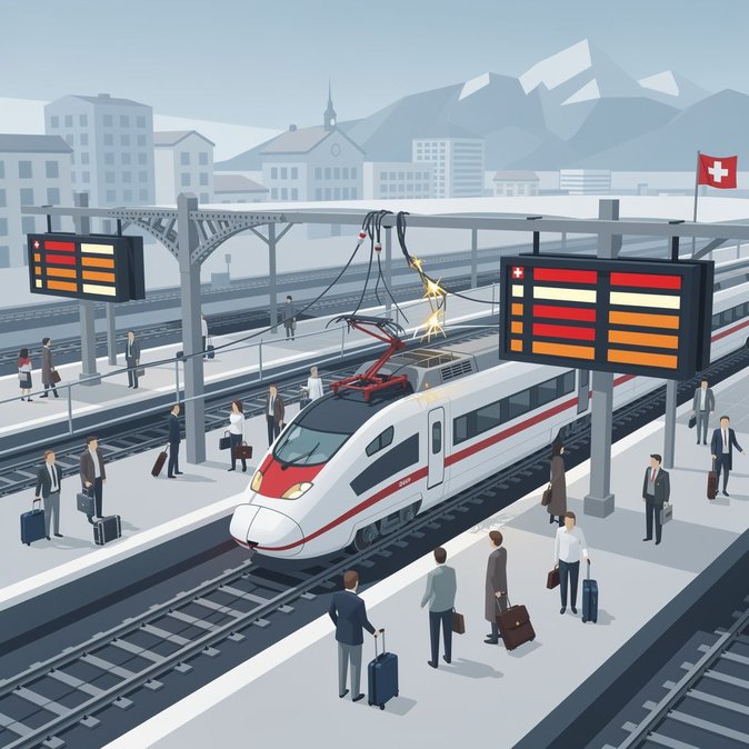 Un accident sur une ligne électrique paralyse toutes les circulations ferroviaires à Lausanne, interrompant pendant plusieurs heures les liaisons Genève–Zurich et France–Suisse