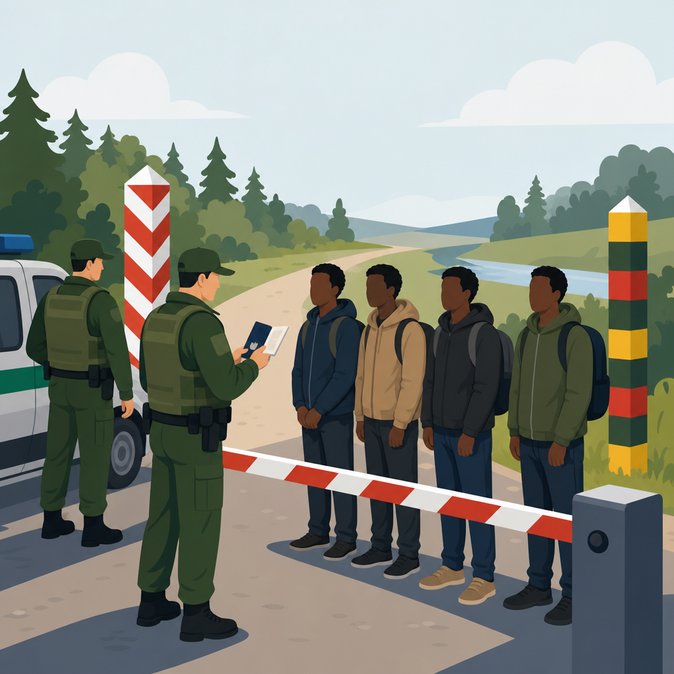 Polish border guards intercept four Somali nationals in illegal Lithuania crossing