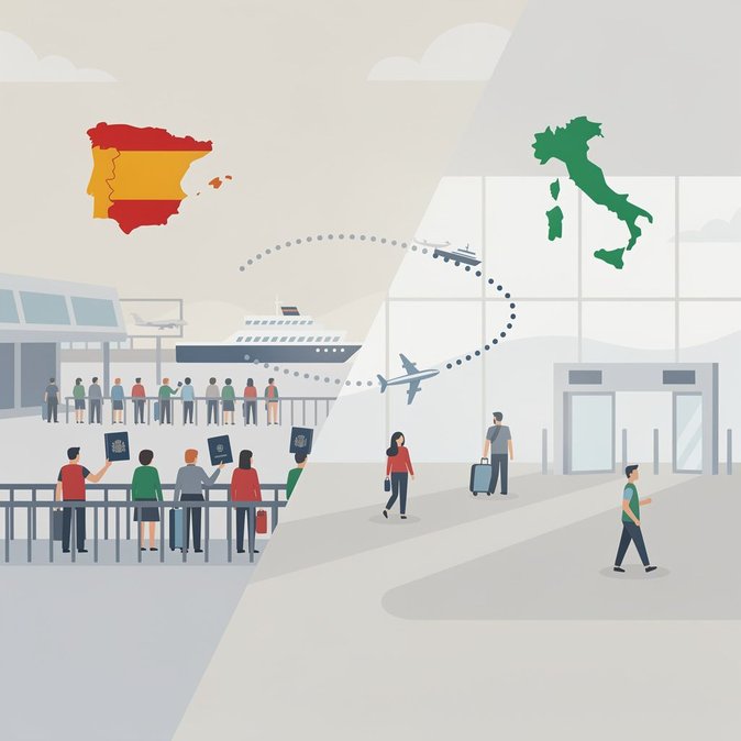Spain and Italy End Schengen Border Checks on Flights and Ferries