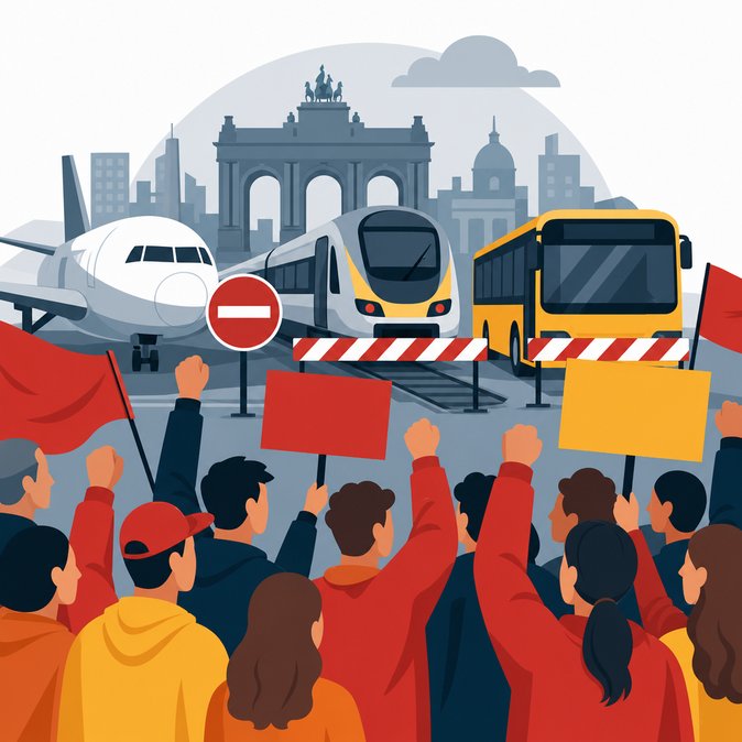 Huelga nacional por la reforma de pensiones paraliza el transporte en Bélgica y deja en tierra a la flota de Brussels Airlines