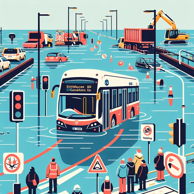 Flooding and Roadworks Cause Nationwide Bus Éireann Disruptions on Bank-Holiday Monday