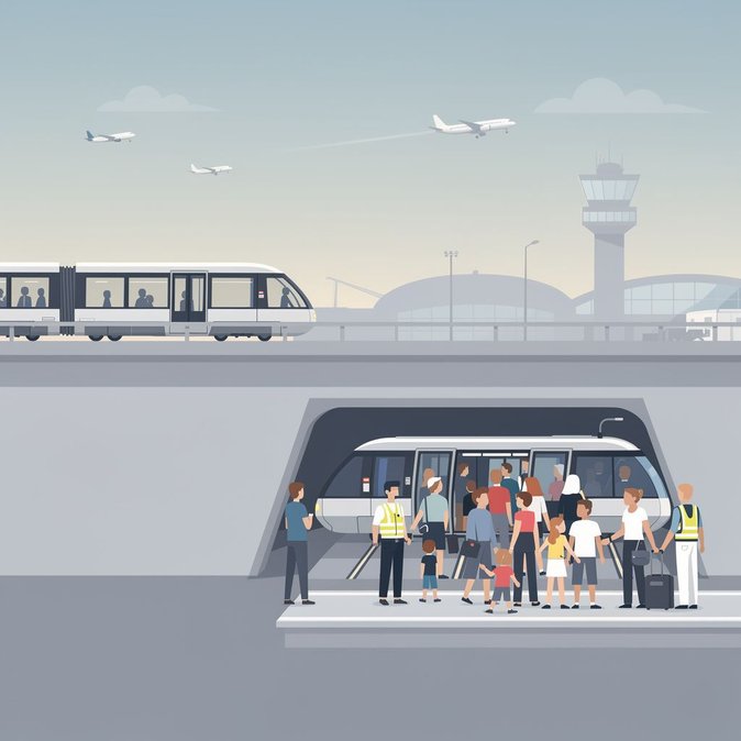 Pasajeros evacuados tras detenerse el Skymetro en el túnel del aeropuerto de Zúrich