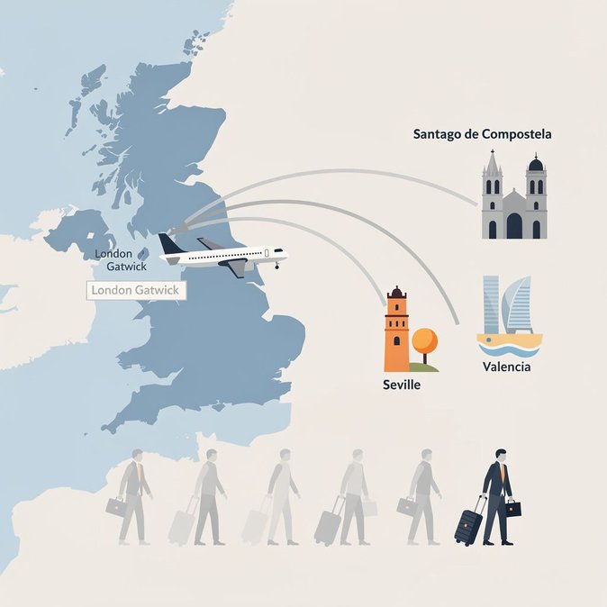TUI to Launch Gatwick Links to Santiago, Seville and Valencia in Summer 2027