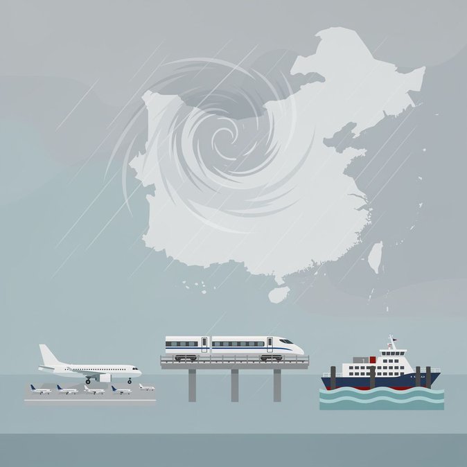 Typhoon Dolphin Disrupts Air, Sea and Rail Links Across Eastern China