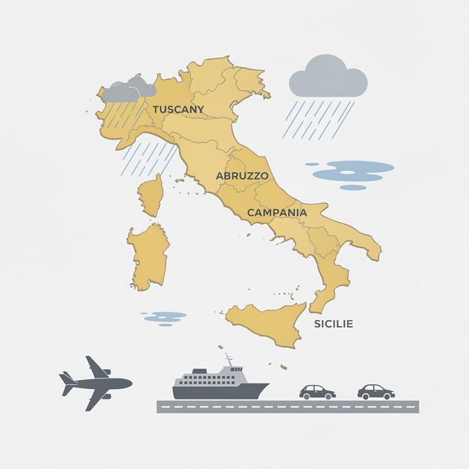 Civil Protection Issues National Yellow Weather Alert Impacting Travel in Five Regions