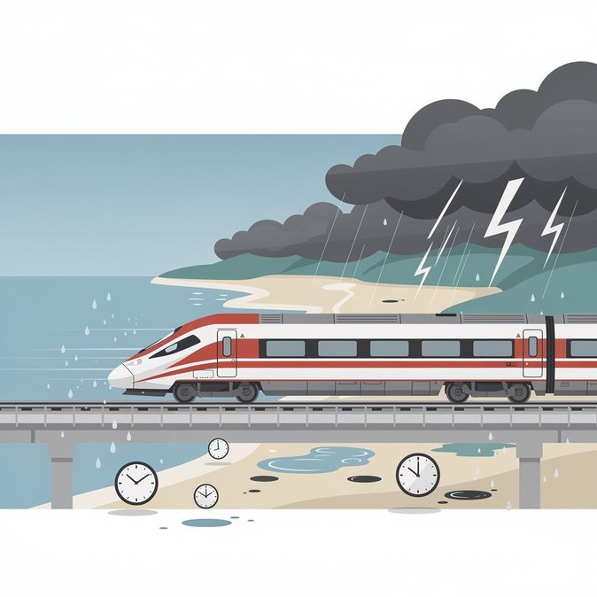 Rail services in Calabria to be reduced on 10 October amid severe-weather alert