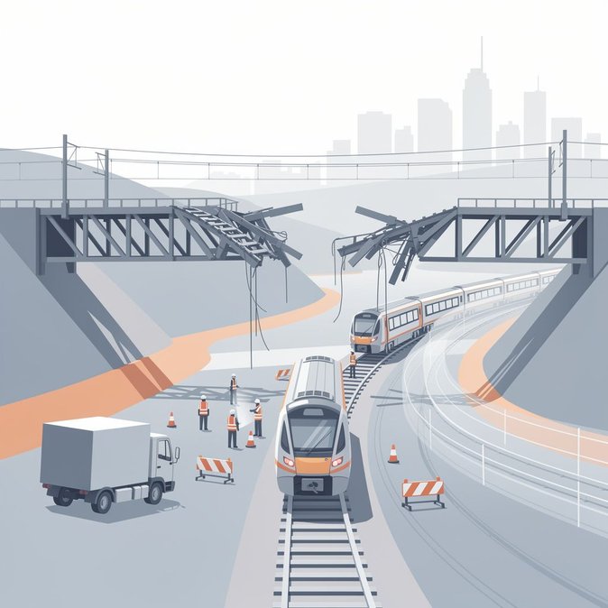 West Coast Main Line chaos after lorry smashes bridge – Midland services diverted