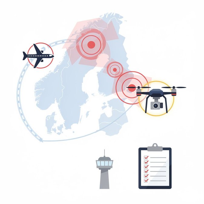 L'autorité aéronautique finlandaise instaure des zones restreintes temporaires et des zones de danger pour les activités militaires et de drones prévues le 7 octobre