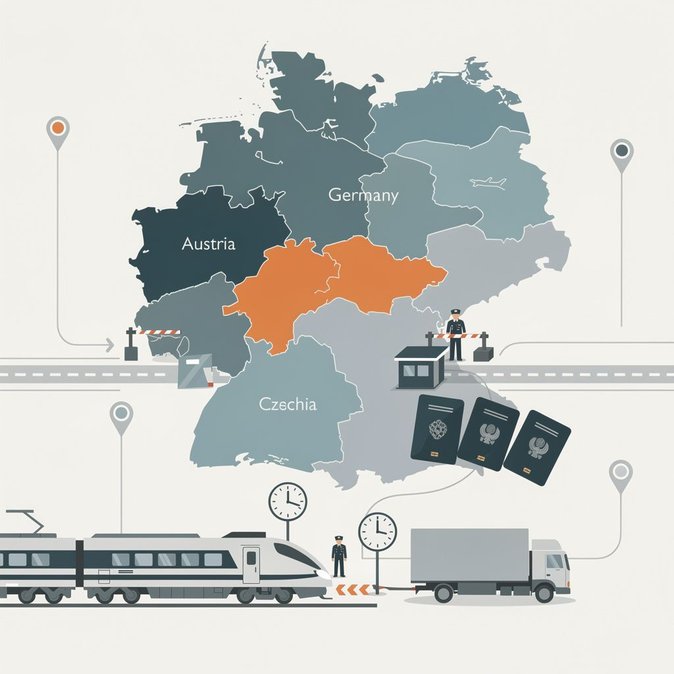 L'Autriche et l'Allemagne prolongent les contrôles aux frontières intérieures de l'espace Schengen avec la République tchèque jusqu'au 15 mars 2027