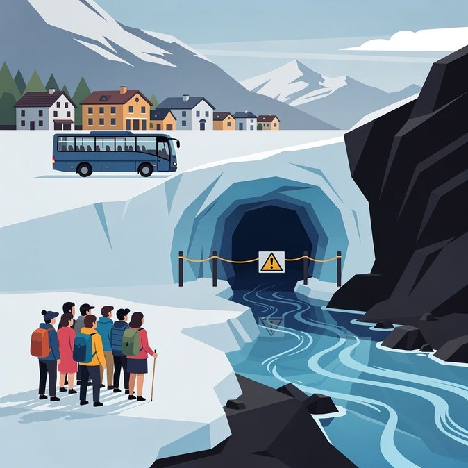 Une pétition réclame la fermeture de la grotte de glace touristique du glacier du Rhône en raison de préoccupations liées à la sécurité et à la durabilité
