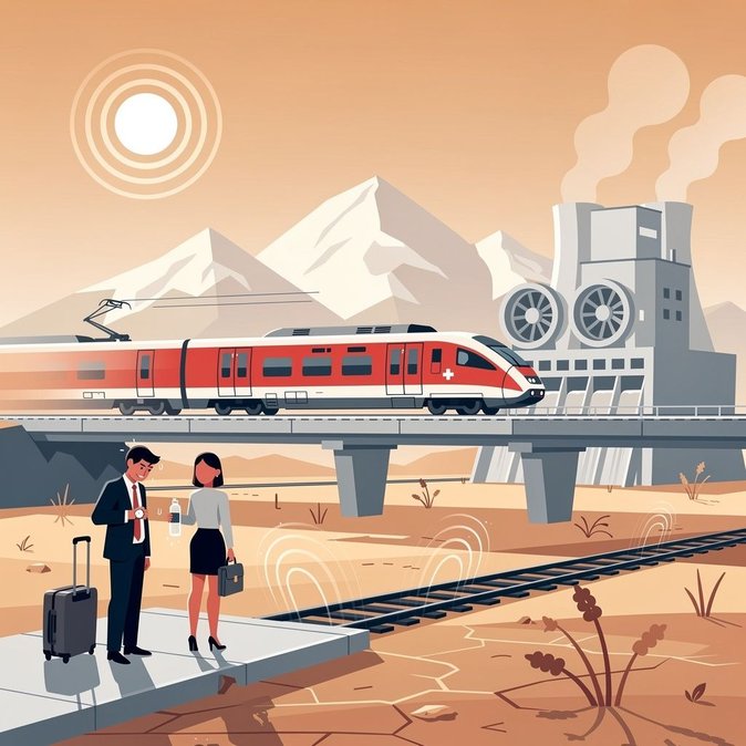 Record-breaking heatwave forces Swiss rail speed limits and health advisories