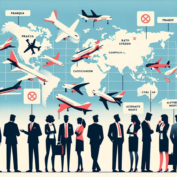 Middle-East air-space closure forces Prague Airport to cancel 32 flights; firms activate contingency plans