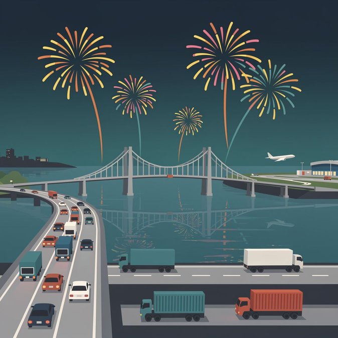 جسر جاك كارتييه يغلق الليلة بسبب الألعاب النارية الدولية، توقعوا تحويلات مرورية
