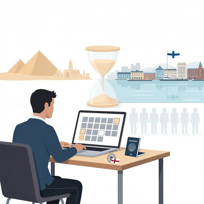 Live tracker shows Finland’s Schengen visa slots in Egypt booked out until further notice