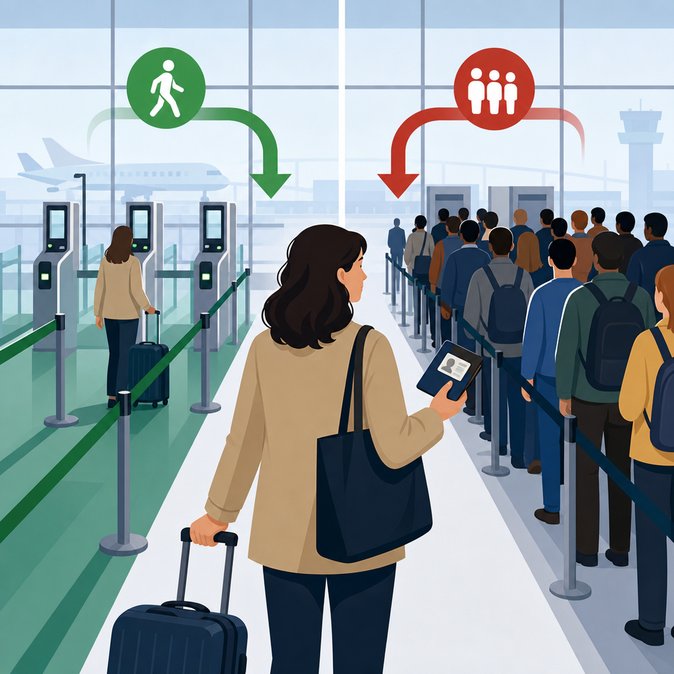 French residency-card holders report inconsistent passport-queue rules at airports