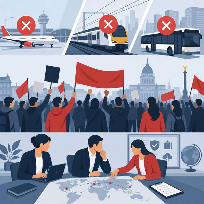 Nation-wide strike freezes Belgian transport networks, disrupting business travel