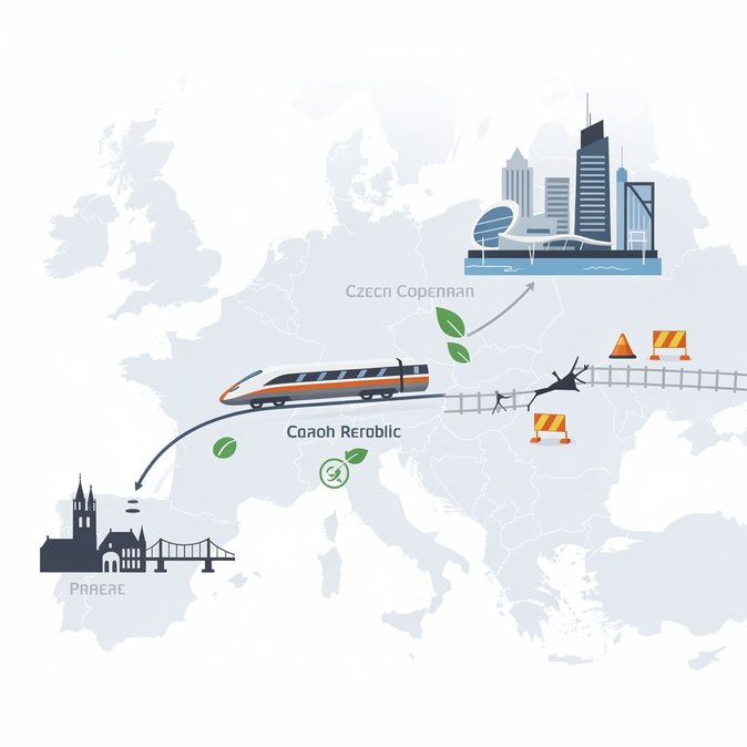 New Prague–Copenhagen direct train launches, but four-week summer diversion already announced