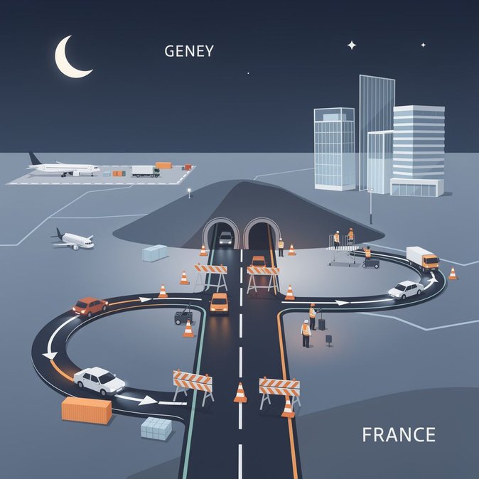 Night-time closure of Ferney and other Geneva tunnels to disrupt cross-border commuters