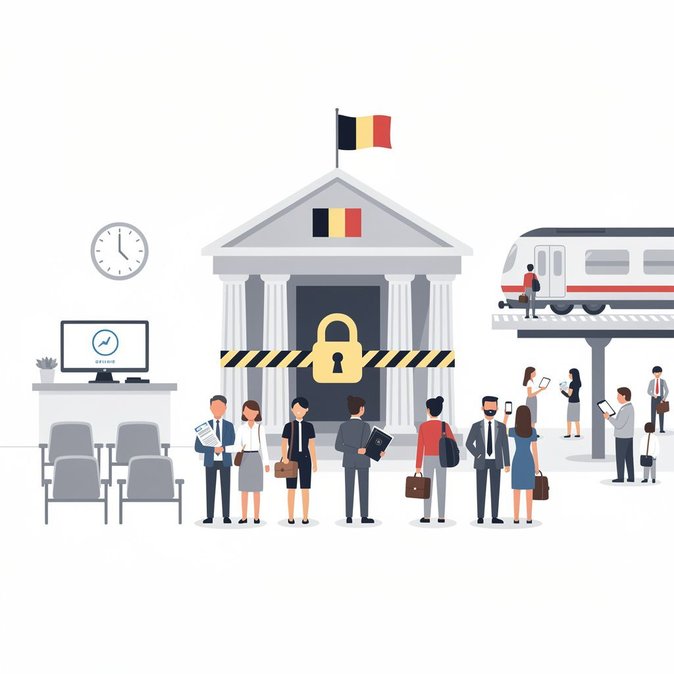 Nation-wide Belgian public-sector strike disrupts government services and travel