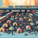 Domestic helpers pitch tents at bus termini after parks clampdown highlights shortage of rest spaces