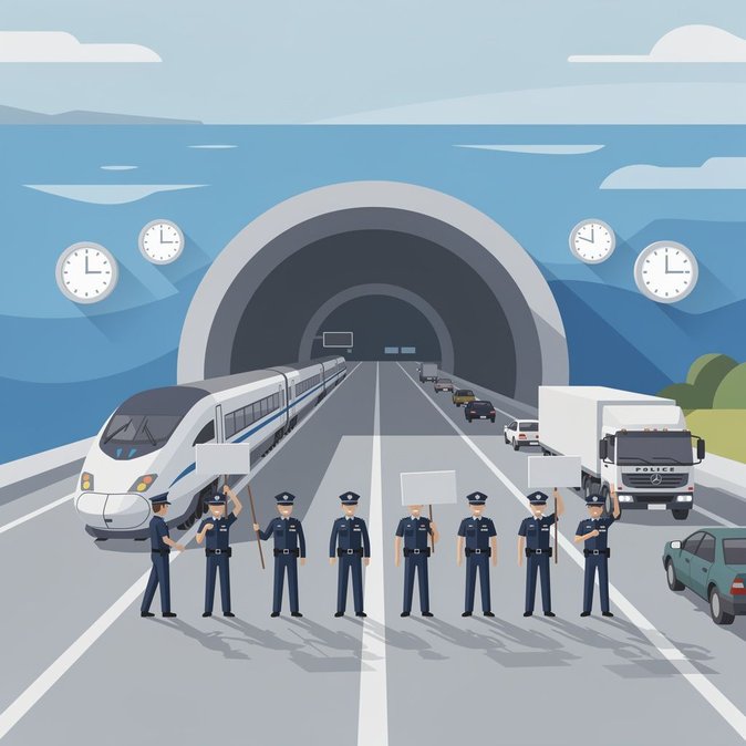 Protesta policial ralentiza el tráfico en el Eurotúnel, leves retrasos para Eurostar y carga