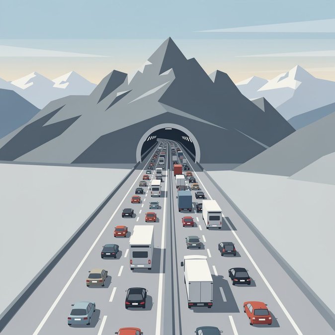Holiday exodus triggers 20-km tailback at Gotthard north portal