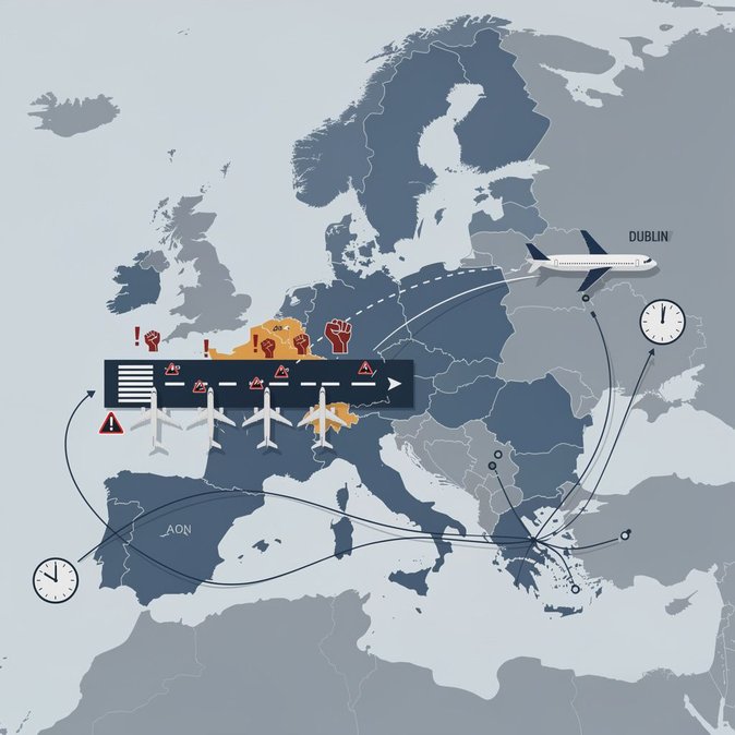 Brussels strike grounds 140 flights; Dublin rotations spared but travellers warned of knock-on effects