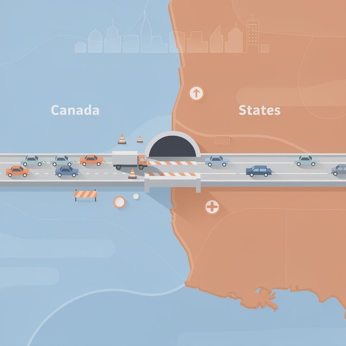 La CBSA advierte sobre retrasos en el túnel Windsor-Detroit hasta el 19 de septiembre debido a la máxima actividad en la construcción de la plaza