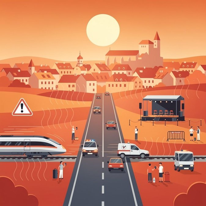 Une vague de chaleur historique en République tchèque contraint les transporteurs et les organisateurs d'événements à annuler les services du week-end