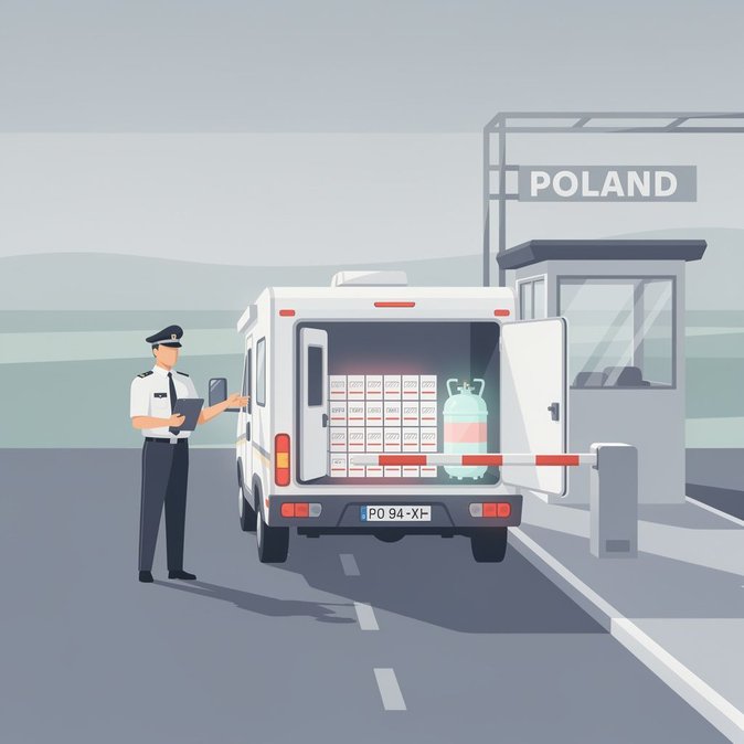 2,000 illicit cigarette packs discovered in camper at Polish-Ukrainian frontier