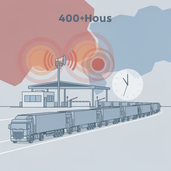 Air-raid alerts create 40-hour truck delays at Poland’s Dorohusk crossing