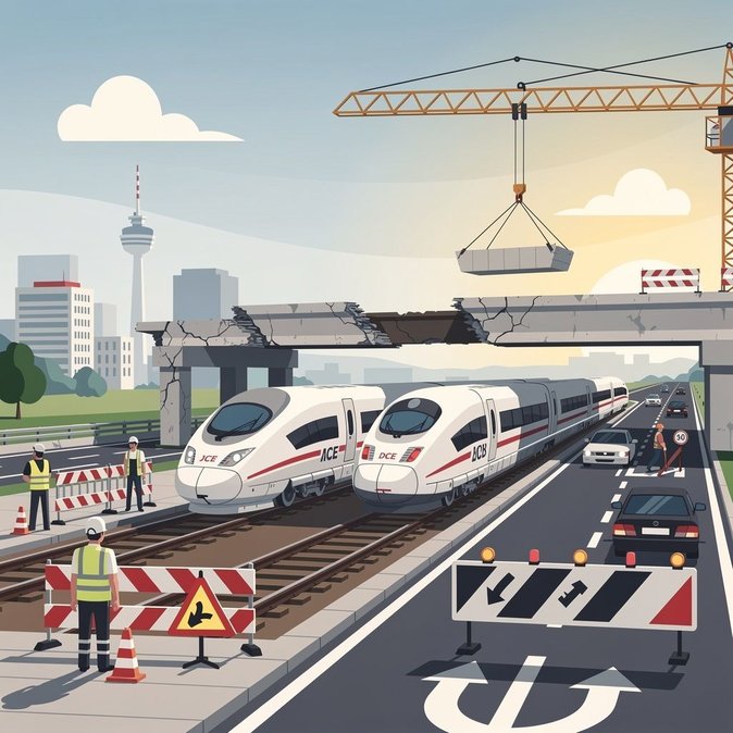 La Deutsche Bahn prévient de perturbations estivales en raison de travaux sur un pont affectant le nœud ferroviaire d'Erfurt