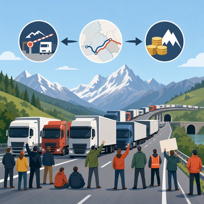 Brenner Pass protests spotlight Swiss heavy-goods transit policy ripple effects