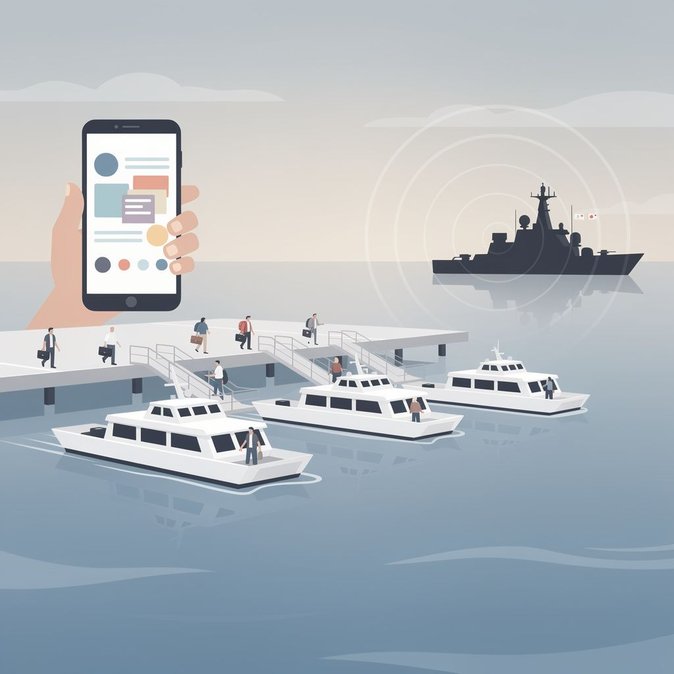 Los horarios de los ferris matutinos se reducen entre 15 y 30 minutos debido a controles de tráfico en el puerto por la jornada de puertas abiertas naval