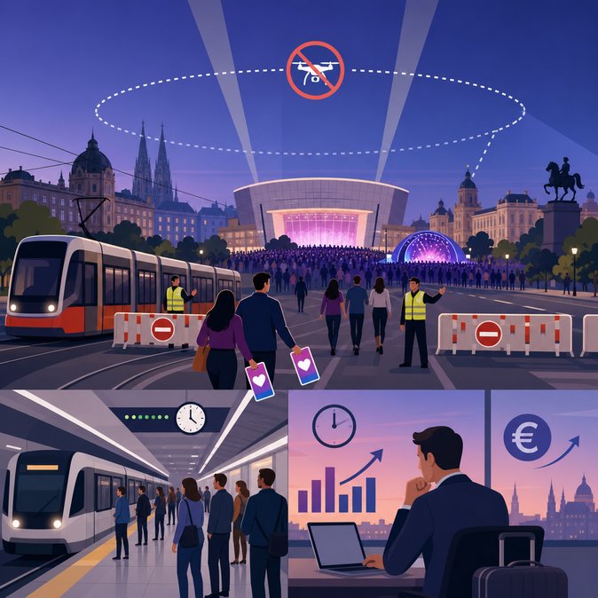 Eurovision final closes Vienna’s Ringstraße and extends U-Bahn service for thousands of international visitors